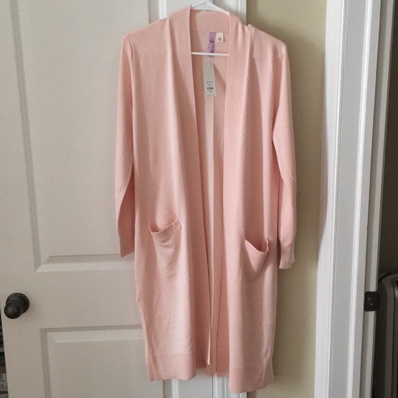 light pink long cardigan